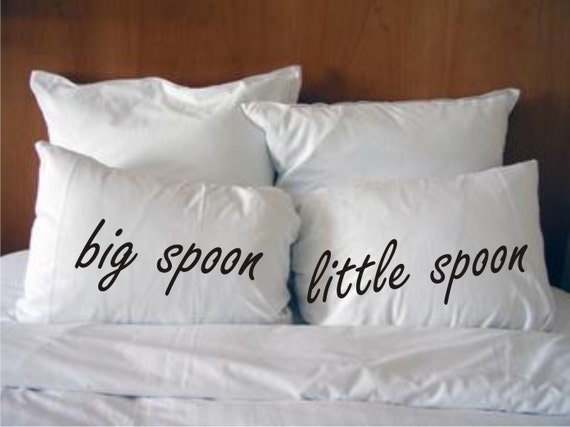 Big Spoon Little Spoon Pillowcases Wedding Gift Style 11 Etsy