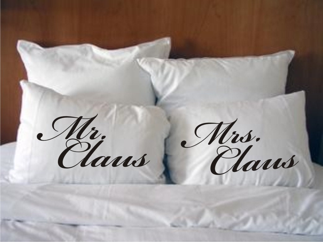 Mr. and Mrs. Claus, His and Hers Pillowcases Wedding Gift Style 39 Etsy