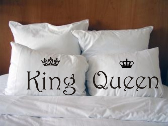 King And Queen Pillowcases His And Hers Wedding Gift Style Etsy