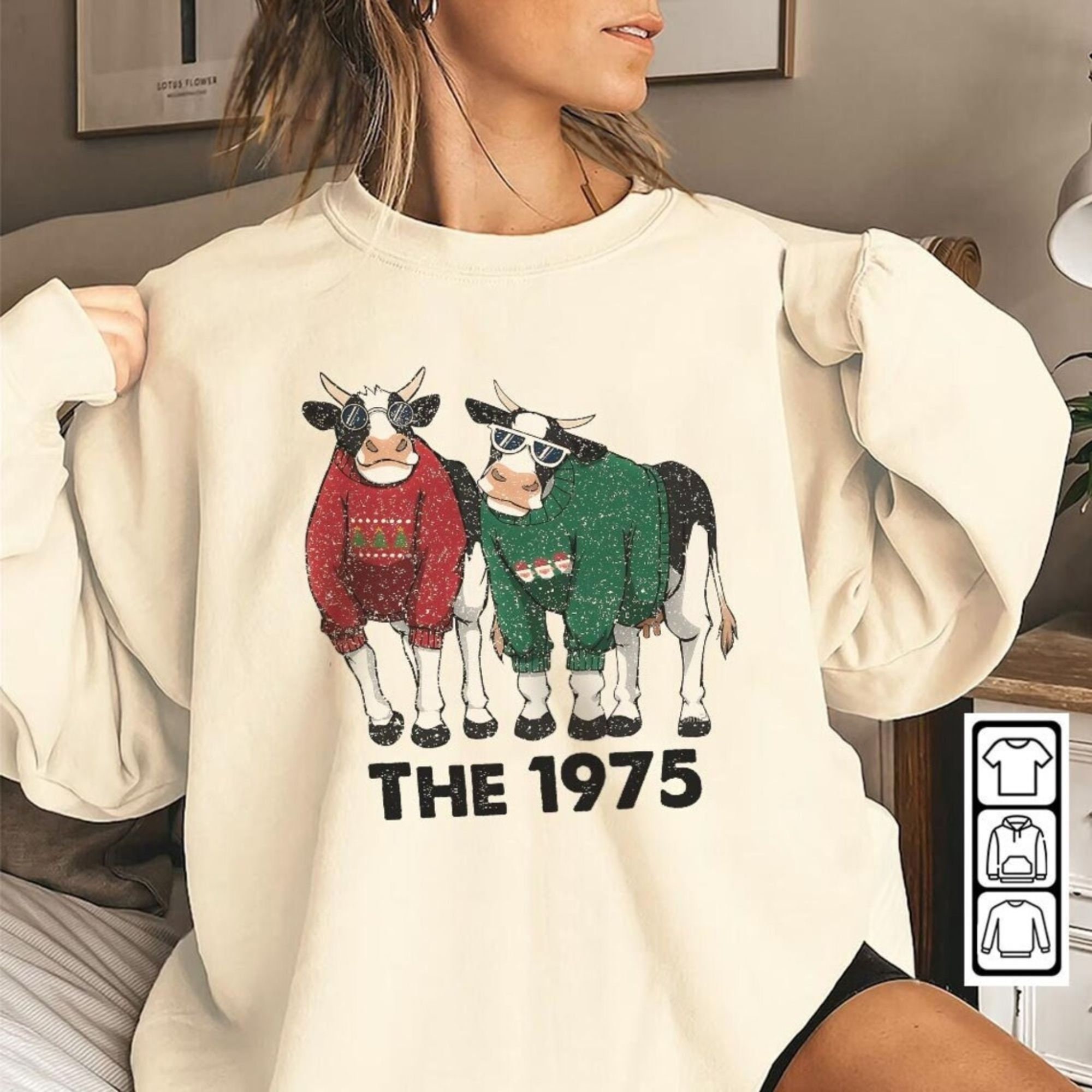 Discover The 1975 Sweatshirt, Cow Wearing Sweater Sweatshirt, When We Are Together Sweatshirt