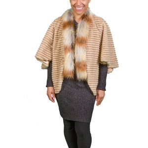 Beige  faux fur cardigan