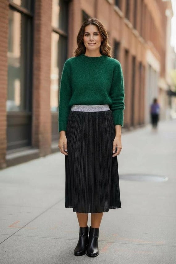 Jersey Skirt Black Pencil Skirt Knee Length Danube Jersey Skirt