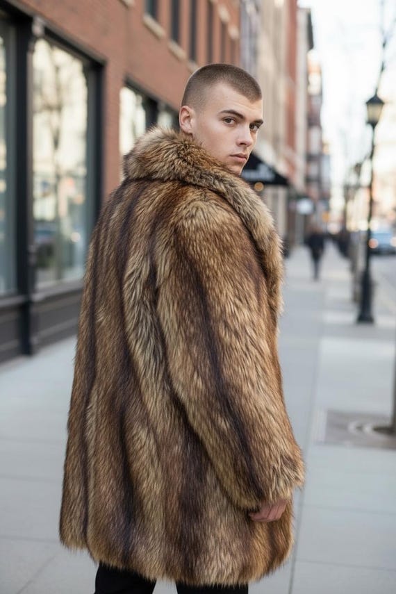 Fur Coat Long Pile Coat Vintage 90s Textured Black Fur Coat