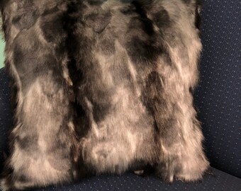 Ashes fox faux fur pillow