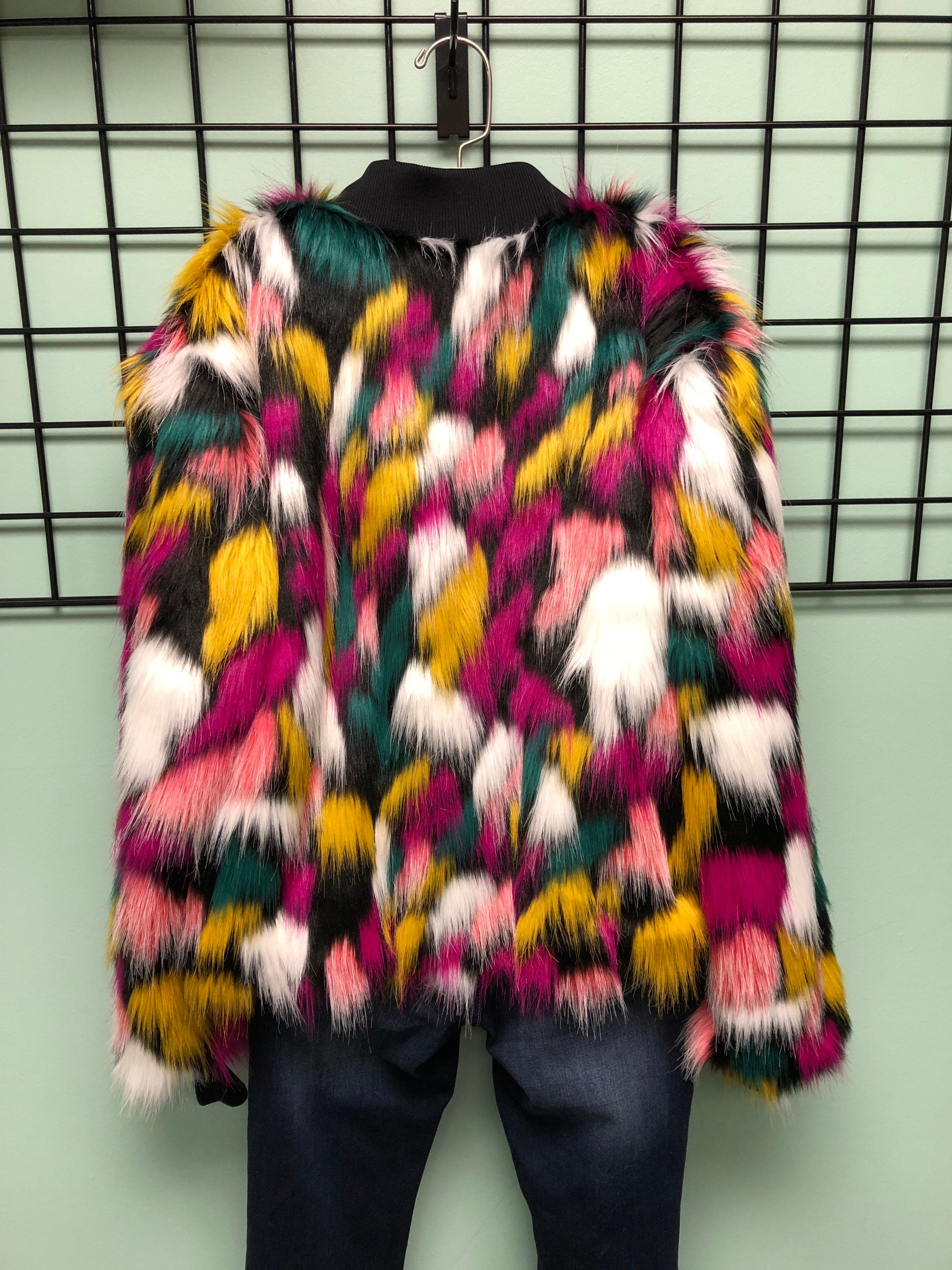 Faux fur jacket clearance multicolor