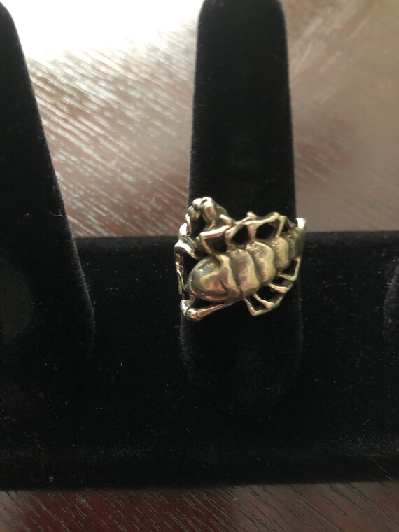 Scorpion sterling silver antique ring