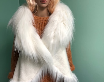 Omkeerbaar wit vest van monsterhaar