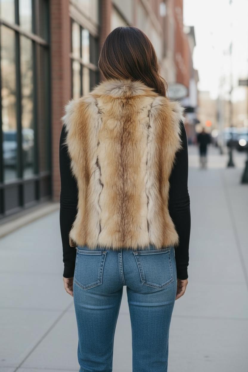 Gold Fox Faux Fur Vest - Etsy