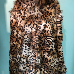 Leopard faux fur jacket