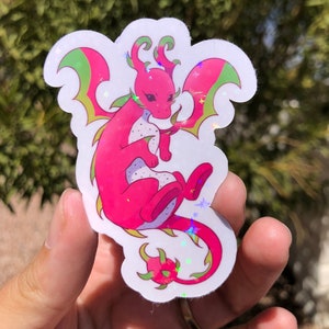 Dragonfruit holographic sticker