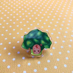 Kewpie doll brocoli Acrylic Pin