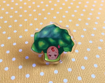 Kewpie doll brocoli Acrylic Pin