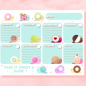 Snail Bakery Weekly Planner