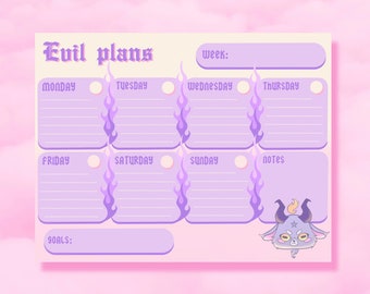 Evil Plans Baphomet Weekly Planner