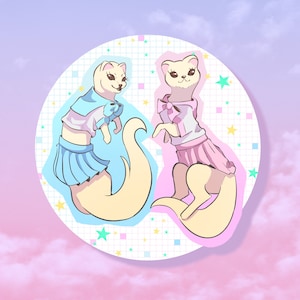 Sailor Fukku Ferrets kawaii sticker laptop decal