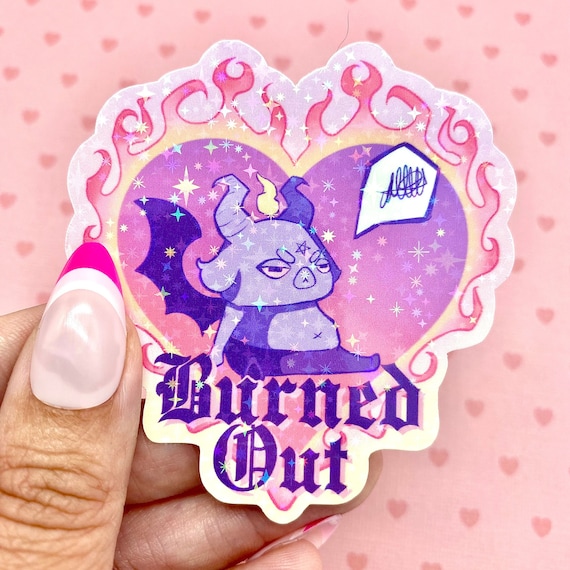 Burned Out Baphomet holographic sticker