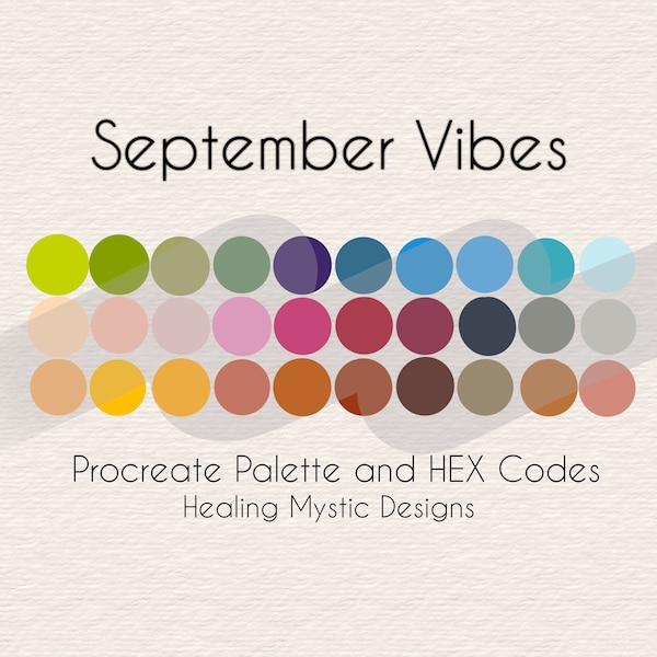 September Vibes Procreate Palette, Procreate Color Palette, Procreate Swatch File, Procreate Colors, Instant Download, HEX Codes