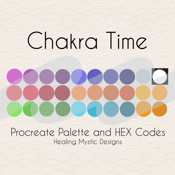 Chakra Time Procreate Palette, Procreate Color Palette, Procreate Swatch File, Procreate Tools, Instant Download, Procreate Color