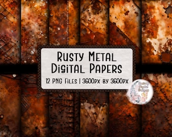 Rusty Metal Digital Papers, Digital Paper, Rusted Metal Background, Metal Digital Paper, Grunge Rust Digital Paper, Brown Digital Paper