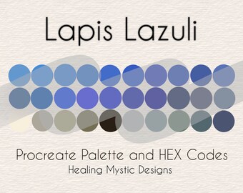 Lapis Lazuli Procreate Palette, Procreate Color Palette, Blue HEX Codes, Procreate Palette, Procreate Swatch File, Digital Color Palette