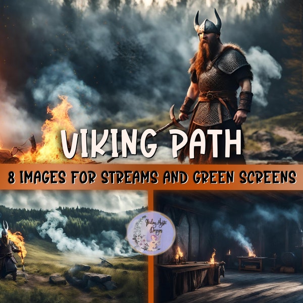 Viking Digital Backdrop, Vtuber Background, Stream Background, Zoom Call Background, Green Screen Backdrop, Digital Backdrop