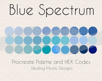 Blue Spectrum Procreate Palette, Blue Procreate Palette, Procreate Colors, iPad Procreate, Instant Download, Blue Procreate Palette