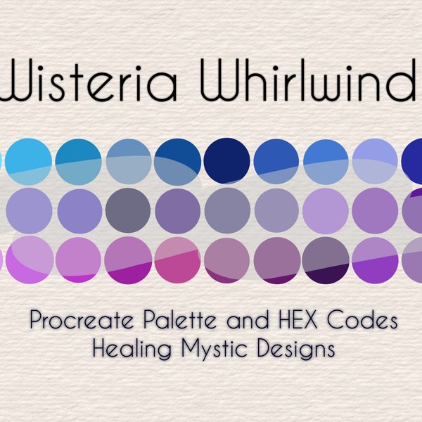 Wisteria Whirlwind Palette, Procreate Palette, Purple Procreate Colors, Procreate Colors, Procreate Tools, Procreate Color Palette