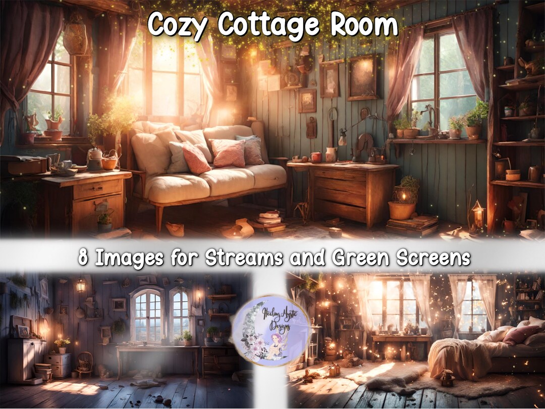 Cozy Cottage Backdrop, Digital Backdrops, Streaming Backdrop