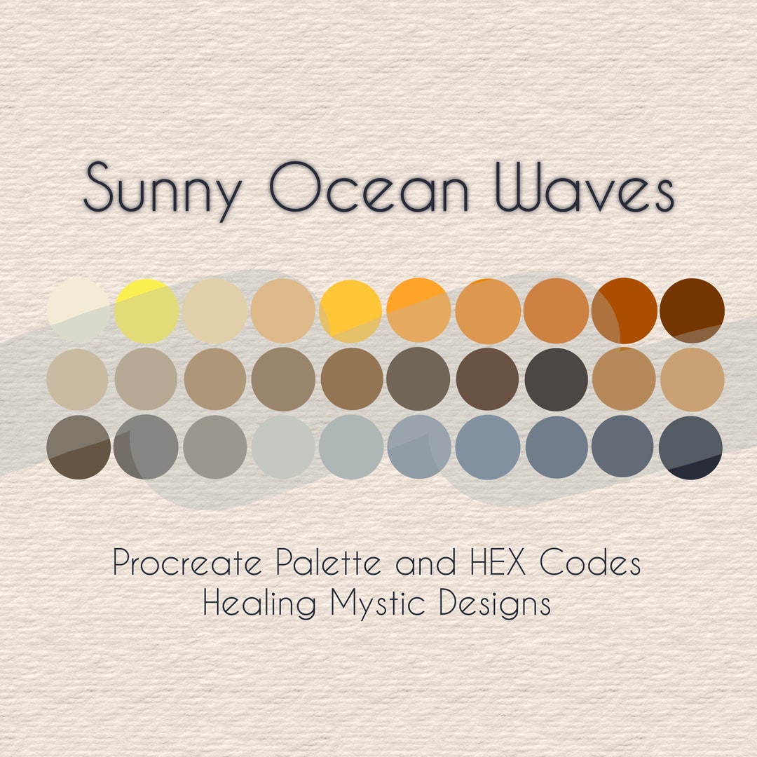 Sunny Ocean Waves Palette Procreate Palette Procreate - Etsy