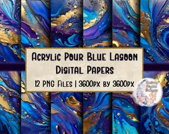 Acrylic Pour Digital Paper, Digital Paper Bundle, Abstract Digital Art Bundle, Digital Paper Pack, Acrylic Pour Art, Digital Acrylic Pour