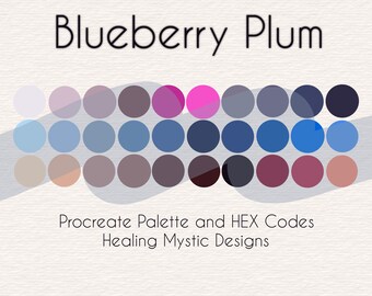 Procreate Color Palette, Blue Purple Palette, Procreate Colors, Digital HEX Codes, Procreate Purple, Procreate Palette, Procreate Tools