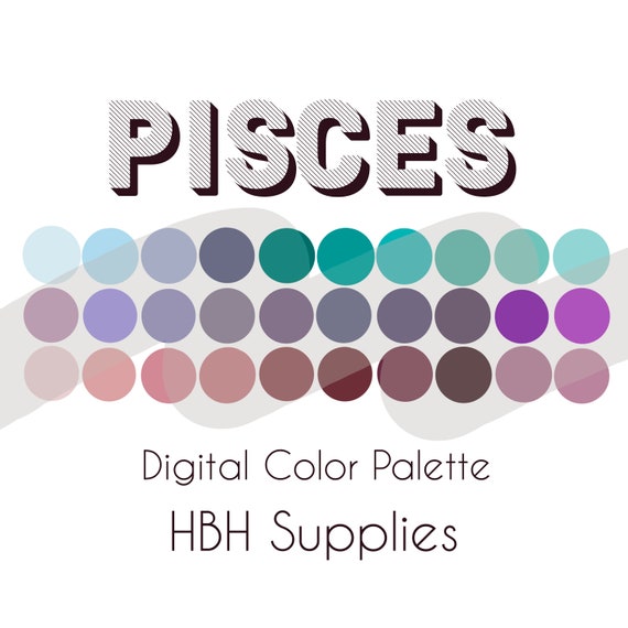 Pisces Palette Digital Color Swatch Digital Color Palette | Etsy