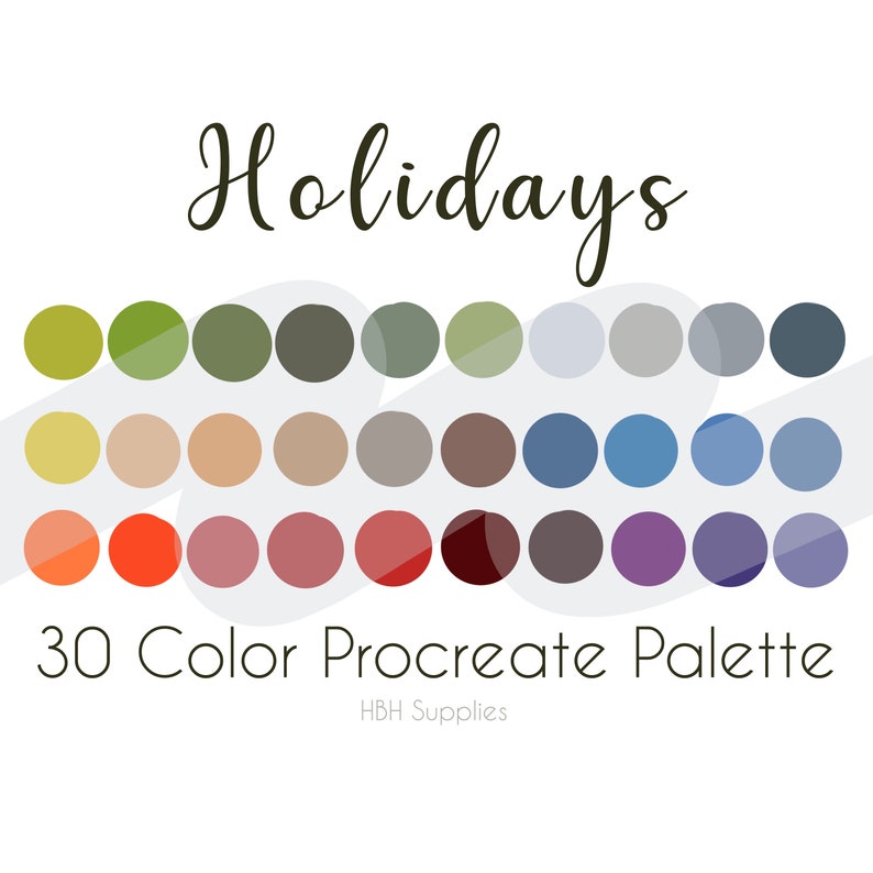 Holidays Palette Procreate Palette iPad Procreate Instant ...