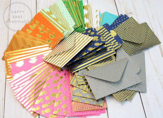 3 5x2 25 7 mini envelopes gold foil envelope etsy place card envelopes