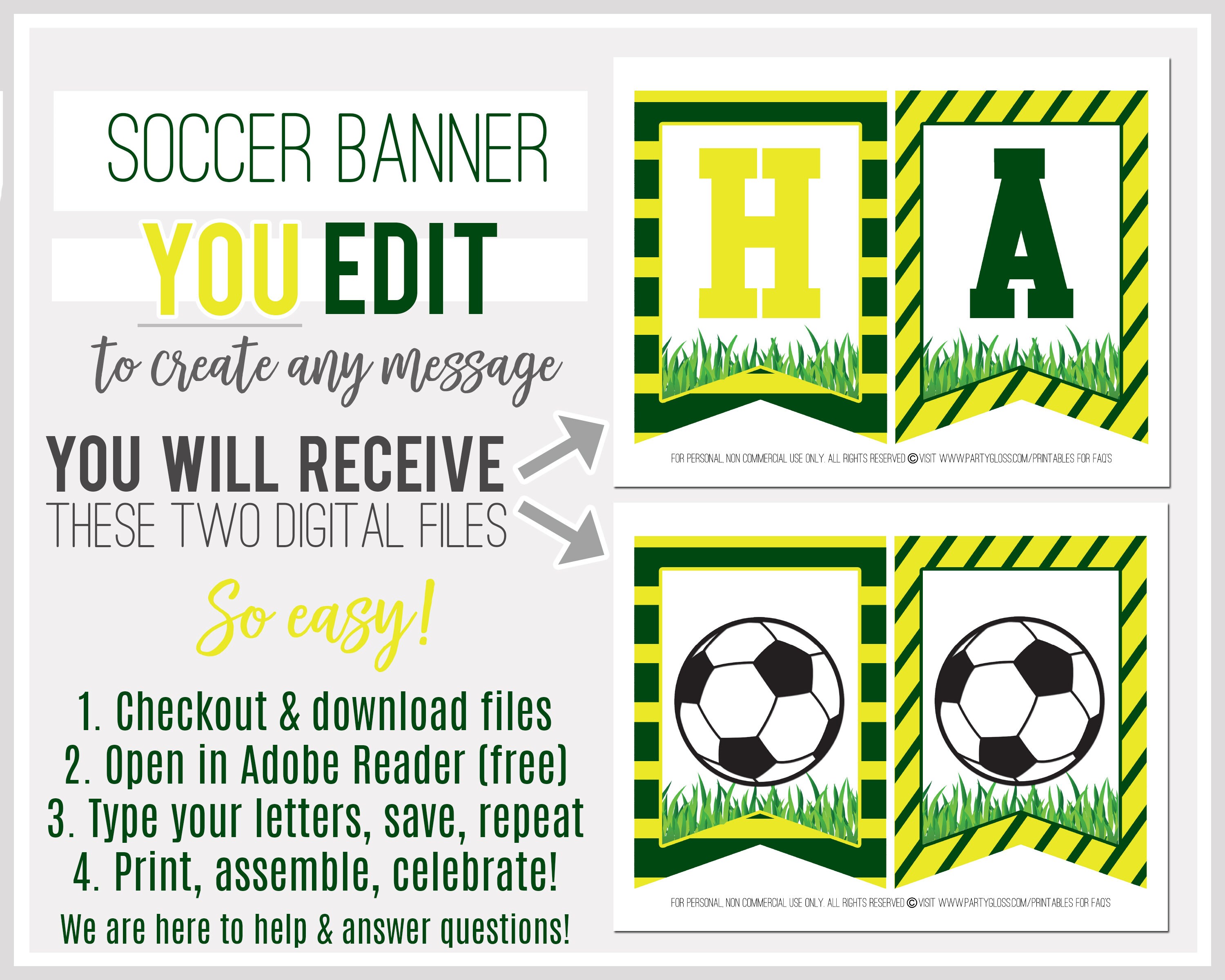 Printable Soccer Banner Editable Banner Portland Soccer | Etsy