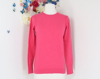 Pink Pullover Sweater - BANANA REPUBLIC - S/M - Winter Fall Long Sleeve Jumper - Classic Preppy Mod Sweater