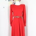 suzieqmaki1 reviewed 1980s Vintage Red Midi Dress -  S/M - Fit & Flare - MOONSHADOW - Full Circle Skirt - Secretary Dress - Date Night - Pockets