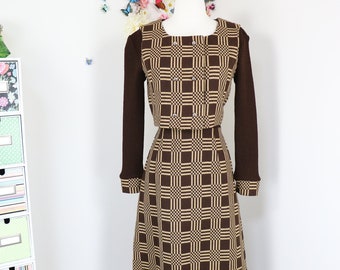 60s JONFEL COUTURE Wool Knit Dress Set - Vintage 1960s Jackie O Style Dress - Groovy Mod Wear To Work - Small