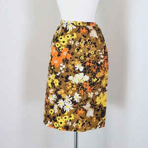Vintage 1950 60s Floral Pencil Skirt Midi Handmade Gold - Etsy