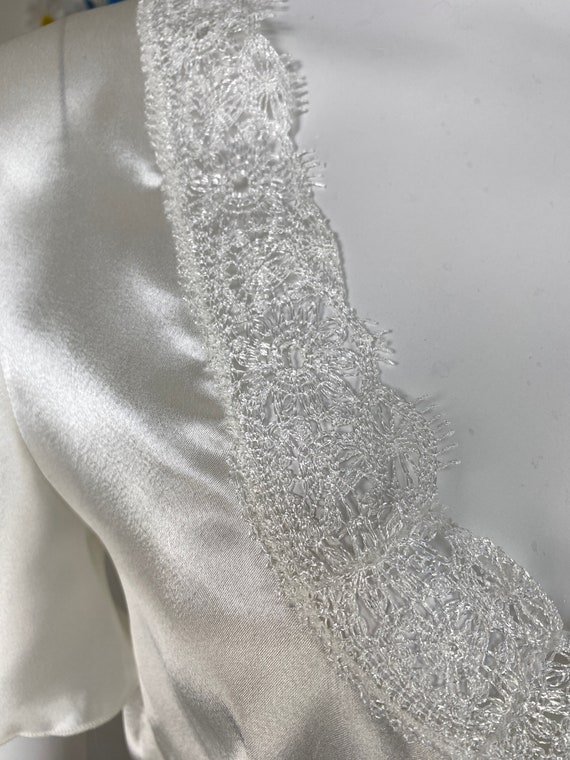 80s PIERRE CARDIN White Blouse With Lace Trim And… - image 5