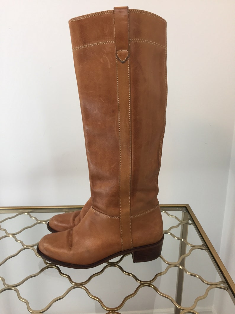1980s Vintage 9 WEST Leather Riding Boots Louisa Honey Brown | Etsy
