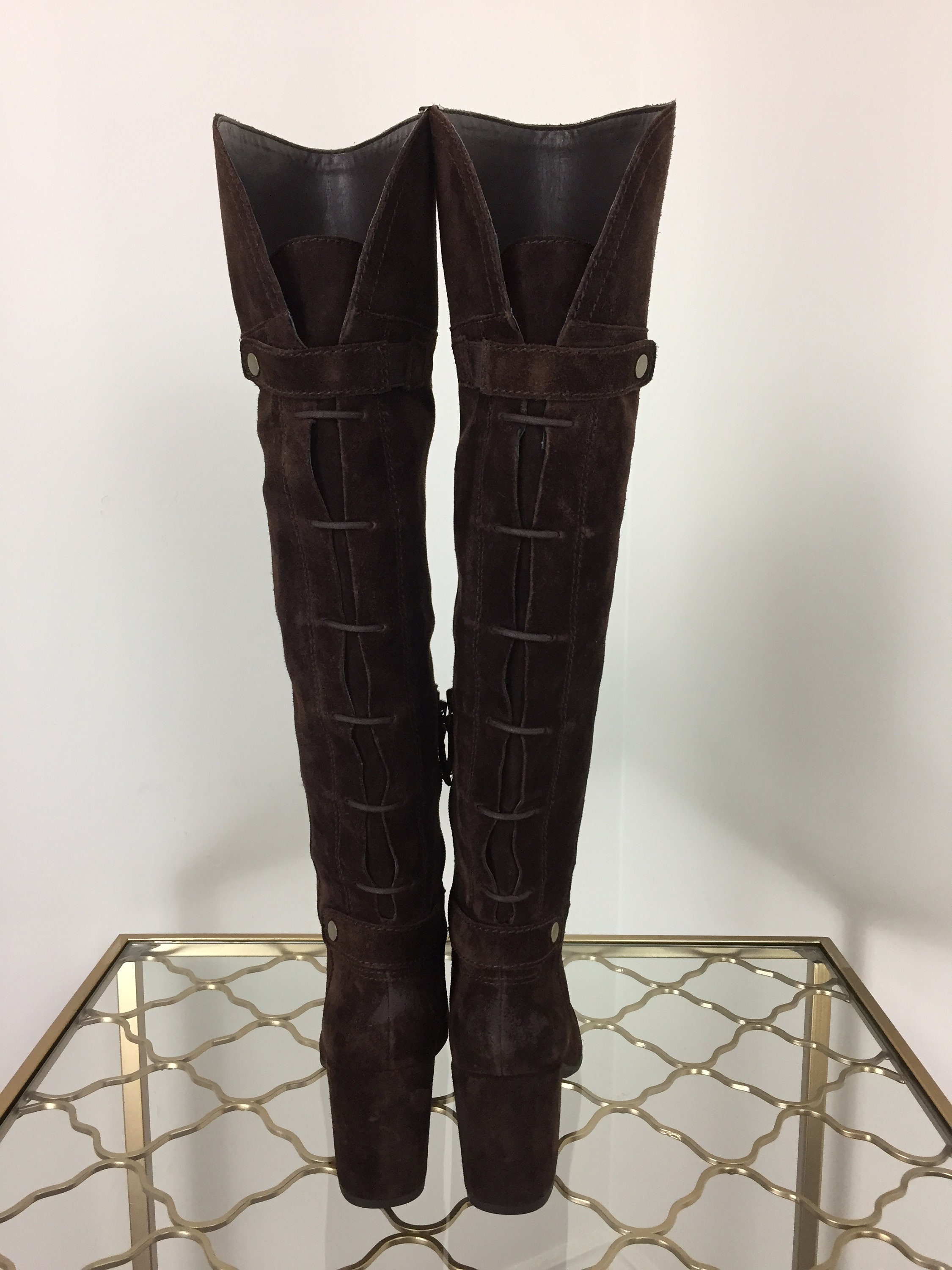 Vintage 1990s Dark Brown Suede Boots OTK Size 5.5 US 35.5 | Etsy Canada