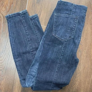 ANTHROPOLOGIE Pilcro High Rise Denim Legging Size 28 Dark Wash Super Stretchy image 1