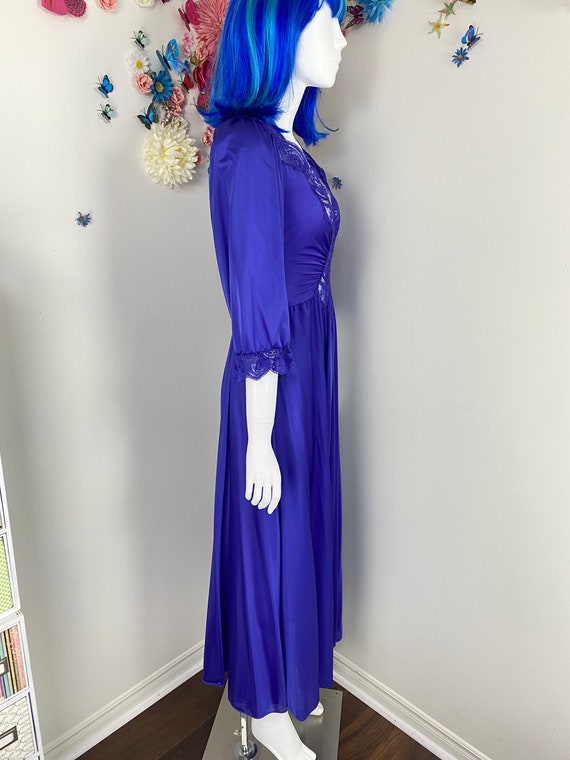 OLGA Purple Lace Nightgown Lingerie Negligee - Vi… - image 5
