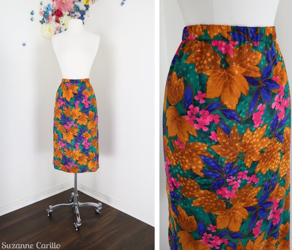 Vintage 80s Does 40s Floral Dress Skirt Suit - 19… - image 4