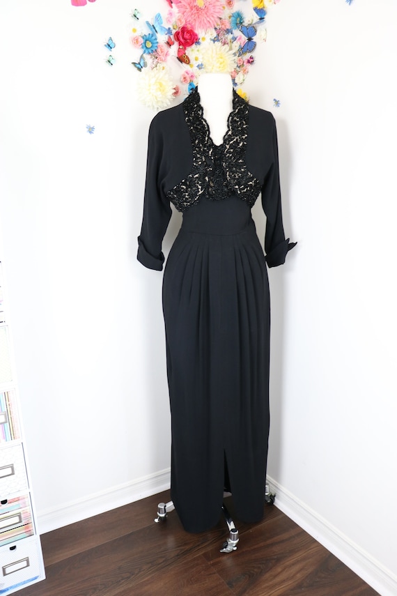 Vintage Black Silk Evening Dress Lace Dress and Jacket Cocktail Dress &  Bolero Antique Dress 1930 Dress Film and Television - Etsy