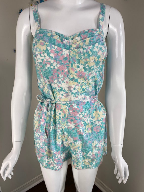 50s 60s ROXANNE Cotton Romper Playsuit Onesie - V… - image 1