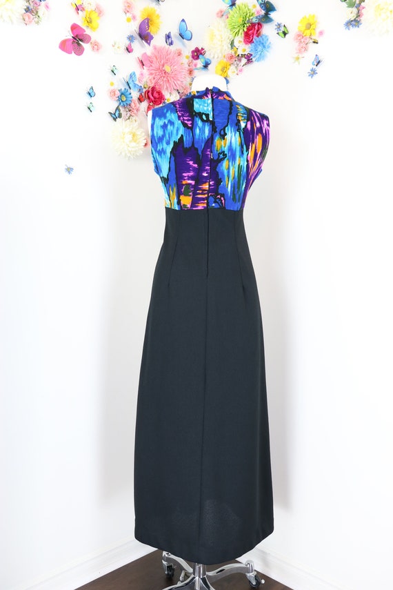 Vintage 1960s 70s Maxi Abstract Print Dress - S/M… - image 10