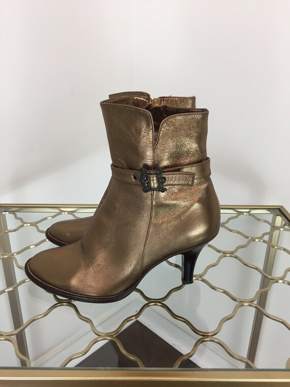 metallic gold booties