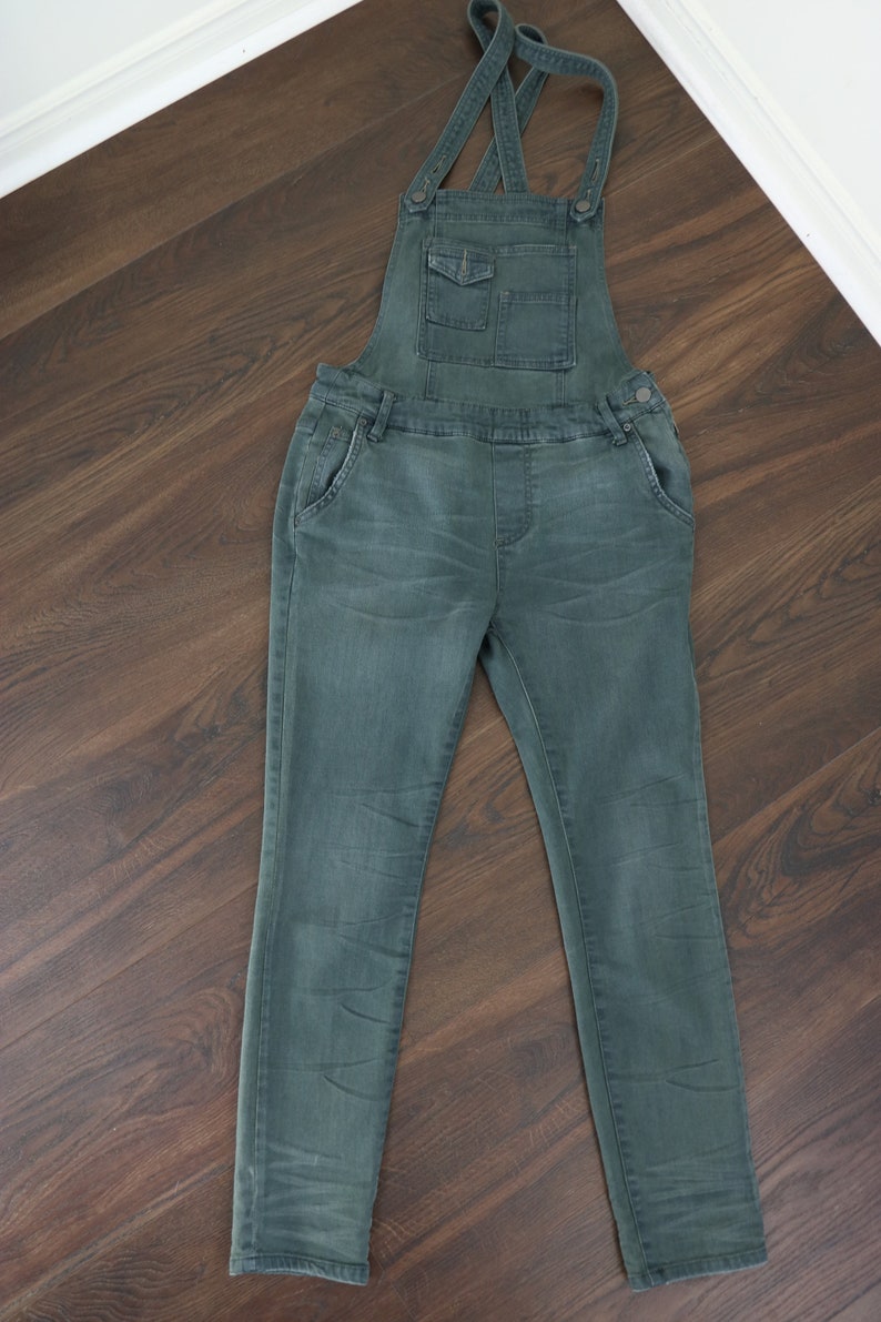 FREE PEOPLE Denimoveraller Y2K-jeans Khakifärgade overaller Farm Country Western Hipster Hippie Casual Vardagsjeans - Liten bild 2